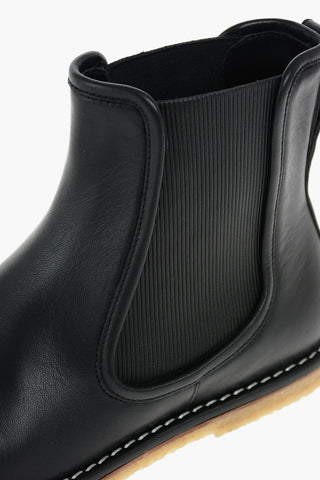 Leather Chelsea Booties with Contrasting Stitchings