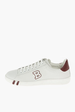 Lace Up Leather Sneakers with Embossed Logo