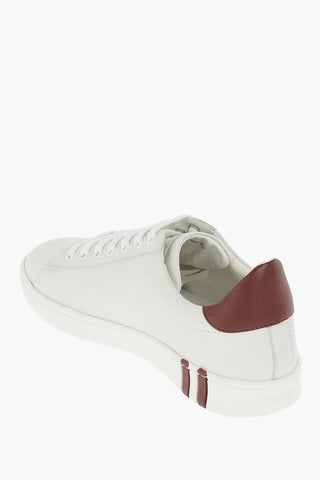 Lace Up Leather Sneakers with Embossed Logo