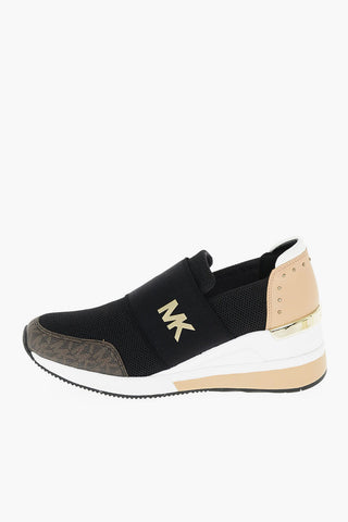 Slip On Sneakers with Logo Elastic Band and Metallized Details