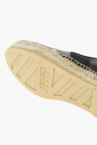 Leather Espadrillas with Embroidered Logo