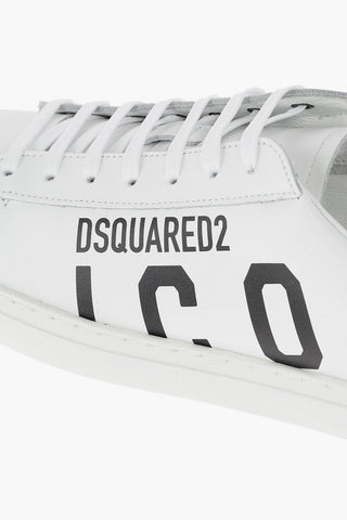Lace Up ICON Leather Sneakers with Printed Logo