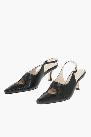 Leather PEKI Slingbacks with Front Cut