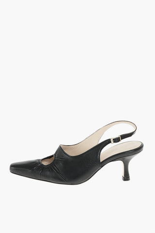 Leather PEKI Slingbacks with Front Cut