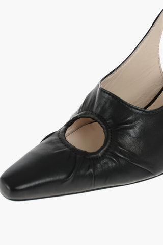 Leather PEKI Slingbacks with Front Cut