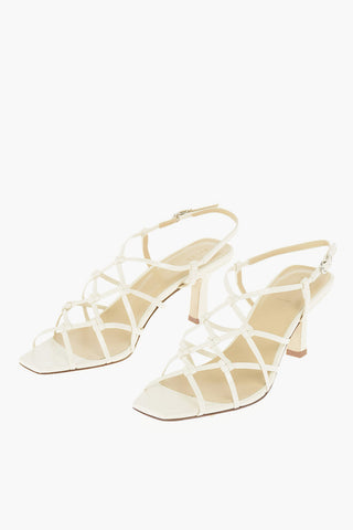 Spool Heel CELIA Nappa Sandals with Interlaced Motif
