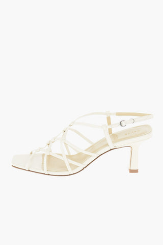 Spool Heel CELIA Nappa Sandals with Interlaced Motif