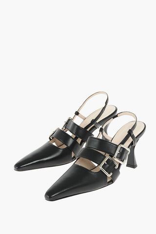 Leather NIEK Slingbacks with Straps and Buckles
