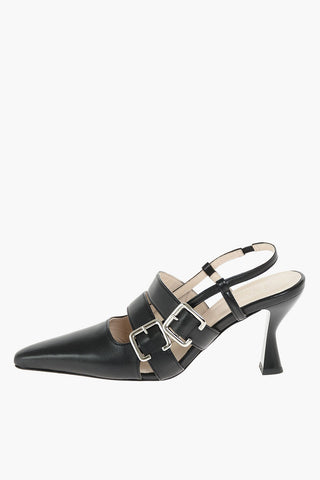 Leather NIEK Slingbacks with Straps and Buckles