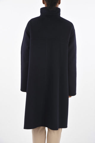 Single-breasted Cashmere Coat with Hidden Buttoning