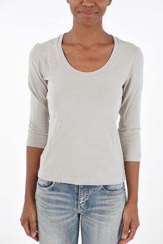 stretch 3/4 sleeve crew-neck t-shirt