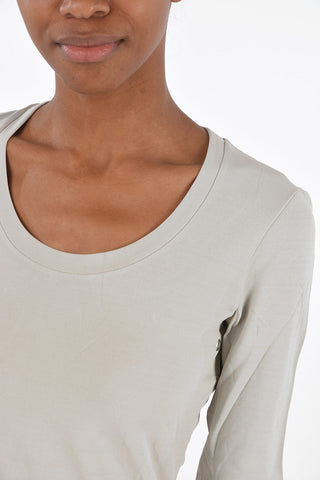 stretch 3/4 sleeve crew-neck t-shirt