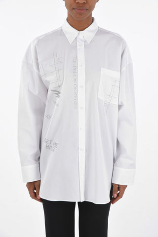 GET ME HIGH Cotton Shirt with Glitter Details