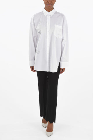 GET ME HIGH Cotton Shirt with Glitter Details