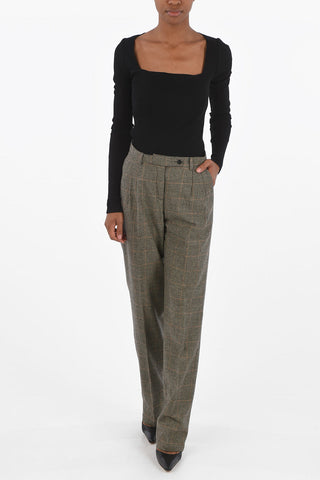pantalone a doppia pince SURO pied-de-poule a vita alta
