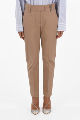 4 Pocket Stretch Cotton Pants with Belt Loops