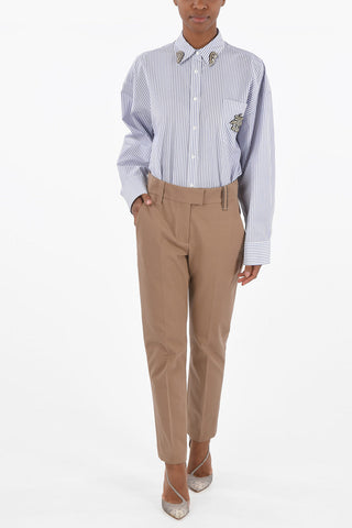 4 Pocket Stretch Cotton Pants with Belt Loops