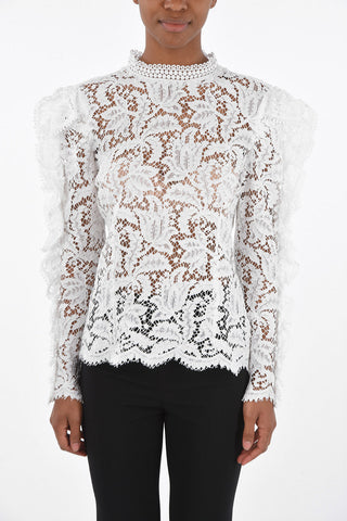 Lace TORY Blouse with Ruffle Sleeves