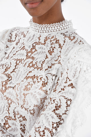 Lace TORY Blouse with Ruffle Sleeves