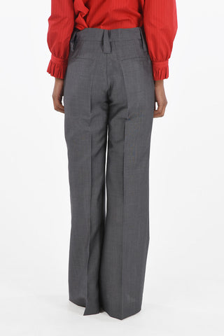 Mohair Blend Palazzo Pants with Hidden Fastening