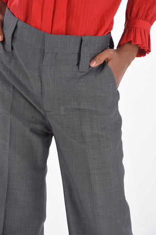 Mohair Blend Palazzo Pants with Hidden Fastening