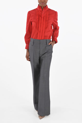 Mohair Blend Palazzo Pants with Hidden Fastening