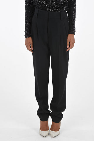 4 Pocket Double-pleated Pants with Hidden Fastening