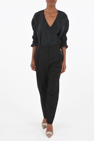 Double-pleated Pants with Hidden Fastening