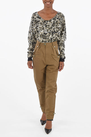 High-waisted MOM Pants with Snap Buttons