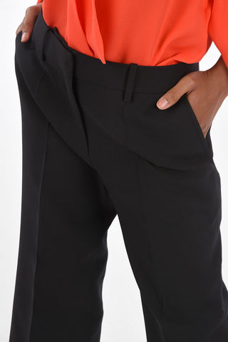 4 Pocket Wool and Silk Pants with Hidden Fastening