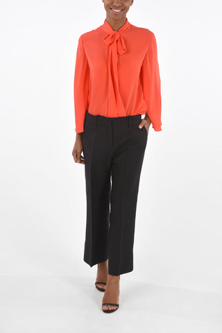 4 Pocket Wool and Silk Pants with Hidden Fastening