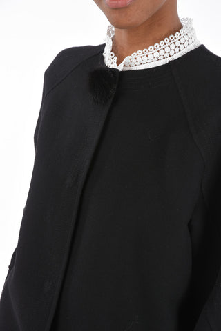 Unlined Virgin Wool Coat with Snap Buttons