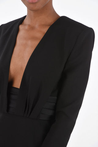 Cut-out Back Sheath Dress with Silk Details