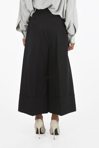 Single-pleated Gaucho Pants with Maxi Cuffs