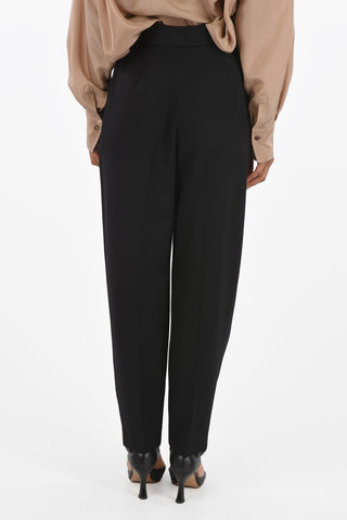 Double-pleated Pants with Hidden Fastening