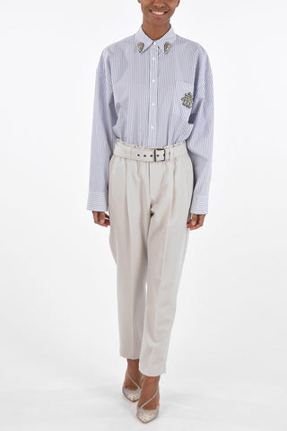 Single-pleated Paperbag Pants with Belt