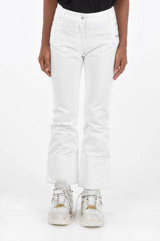mid waist boot cut cropped jeans