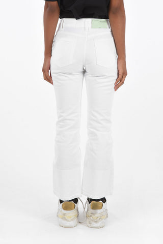mid waist boot cut cropped jeans