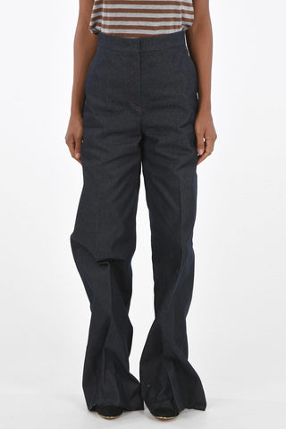 ERNESTA Palazzo Denims with Embroidered Logo