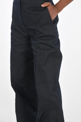 ERNESTA Palazzo Denims with Embroidered Logo