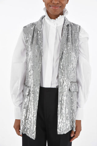 Gilet GOTIT con Paillettes All-Over e Tasche ad Aletta