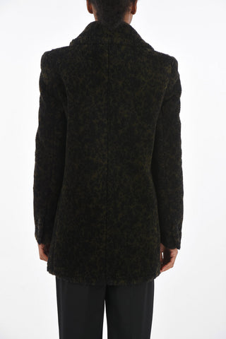 Double-breasted Lined Animal Patterned Coat