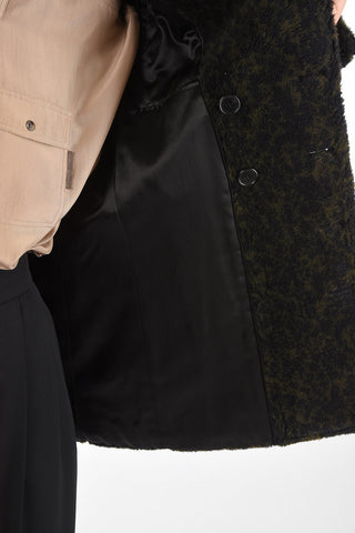 Double-breasted Lined Animal Patterned Coat