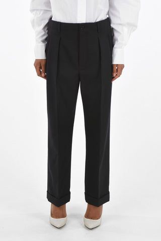 Double-pleated 2 Pocket Virgin Wool Pants