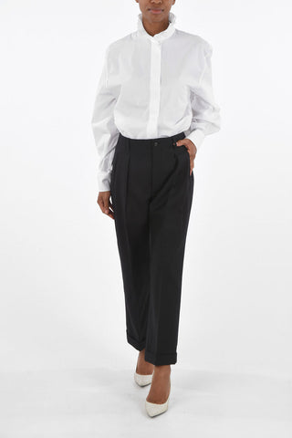 Double-pleated 2 Pocket Virgin Wool Pants