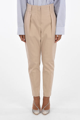 Single-pleated 4 Pocket Pants with Transverse Stitchings