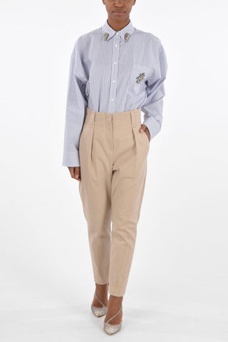 Pantaloni 4 Tasche ad 1 Pince con Cuciture Trasversali