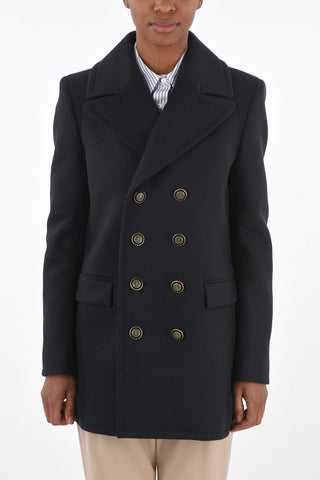 Double-breasted Coat with Flap Pockets