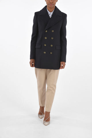 Double-breasted Coat with Flap Pockets