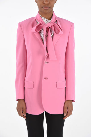 Blazer 2 Bottoni con Rever Tie Neck